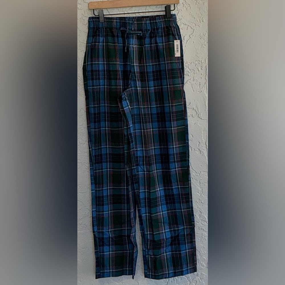 Amazon Essentials Men's Navy and Green Plaid Pajama Pants (NWT)